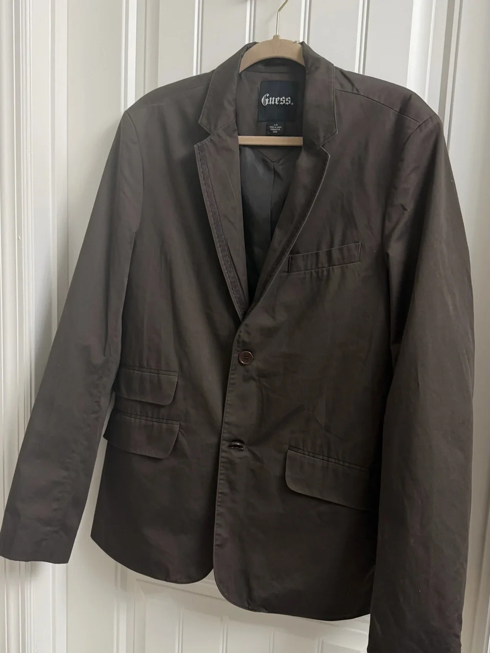 Guess Brown Men's Blazer with Notch Lapel